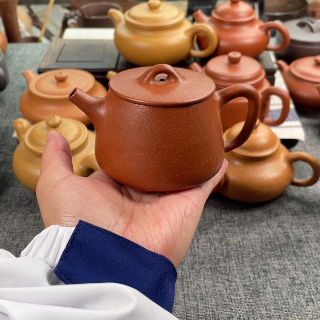 紫砂茶壶红降坡高石瓢全手40目190