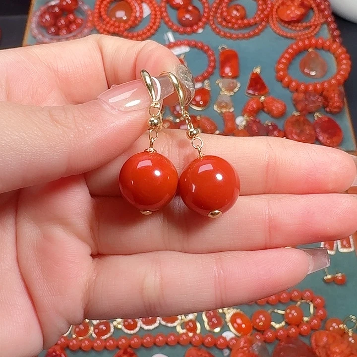 南红玛瑙银S925镶嵌13+