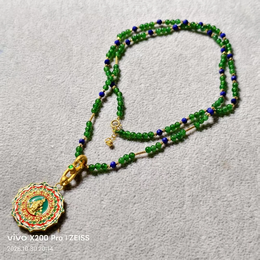 【宝相花】豹豹法式珠宝 翡翠长款53+5 18k万能扣吊坠套装