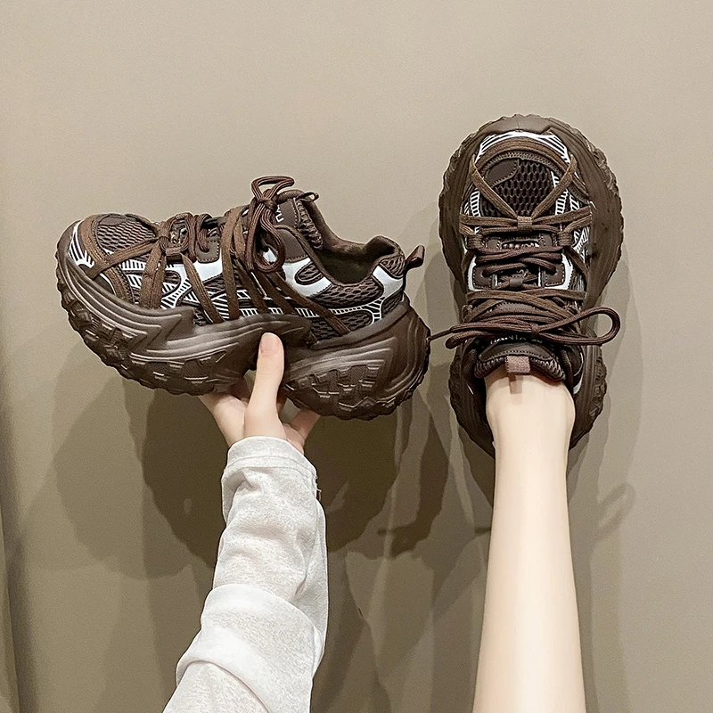 网红松糕女老爹鞋系带防滑休闲风时尚休闲鞋休闲鞋韩版复古女鞋