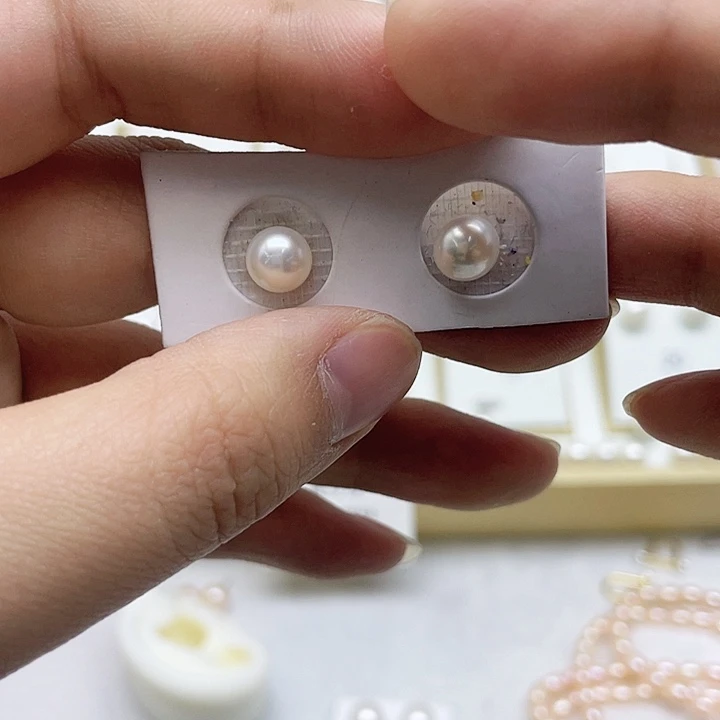 淡水珍珠耳饰银S925镶嵌二*丫