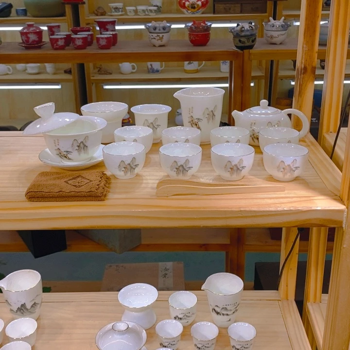 【不止】羊脂玉瓷茶具套装