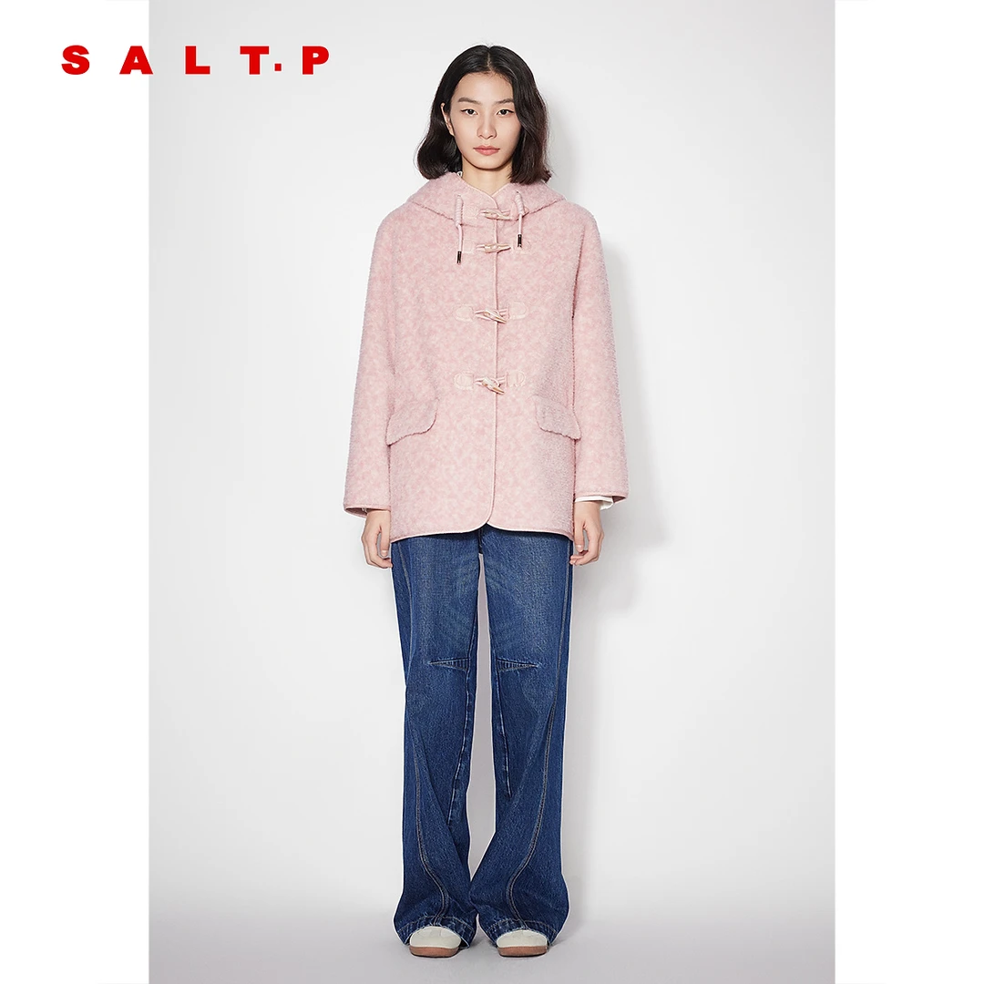 【绵羊毛】SALT.P可颜双色混染一手长牛角外套女春新款财阀千金