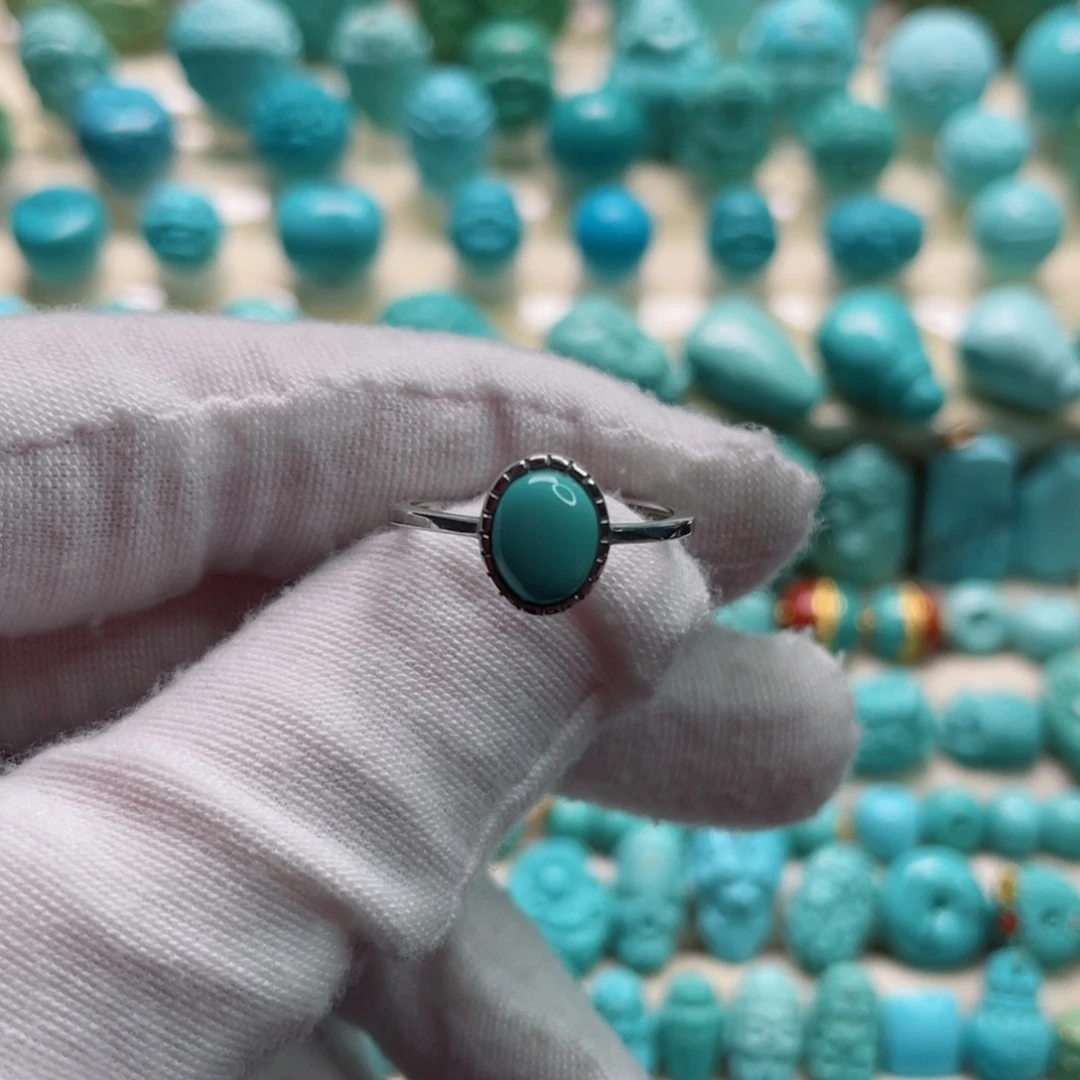 绿松石珠宝奇石银S925镶嵌