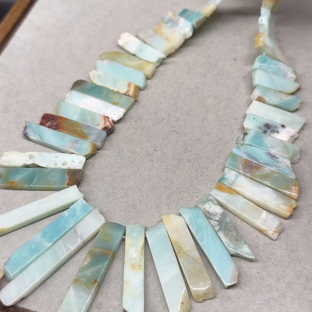 玛瑙/玉髓合金珠宝半成品亚马逊天河石一条