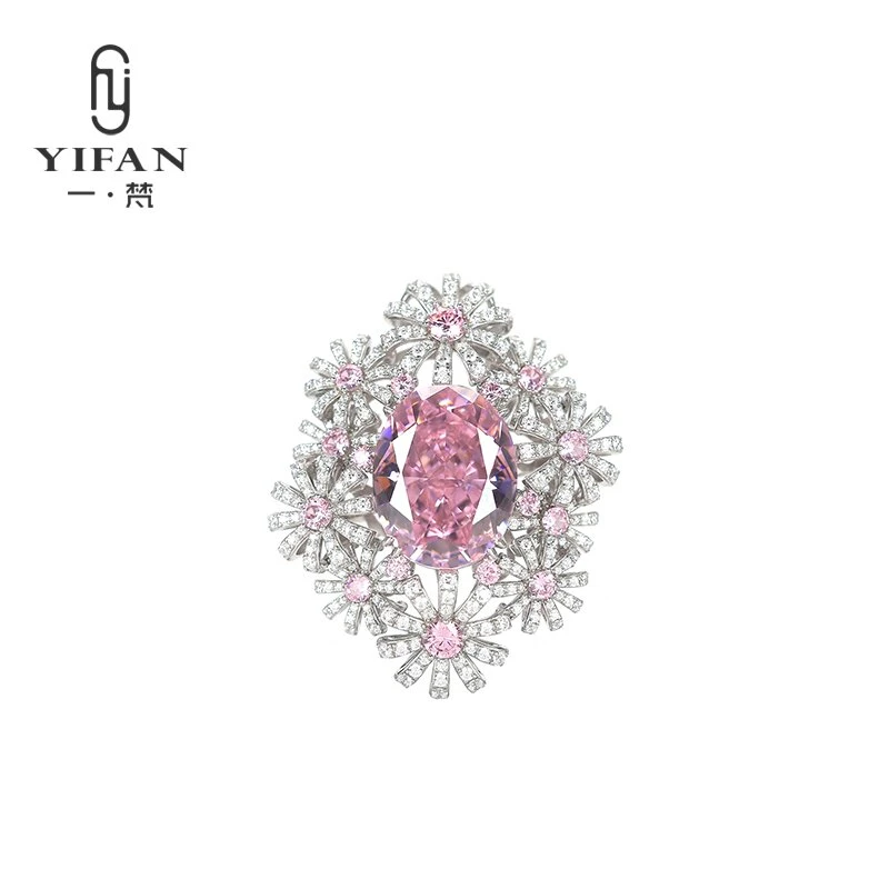 坠链均925银合成锆石 一梵  2060-【粉黛年华】粉鸽子蛋项链