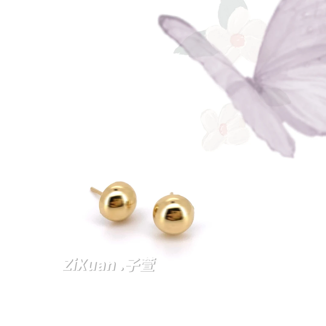 【子萱珠宝】18K金小半球耳钉-ZX240079
