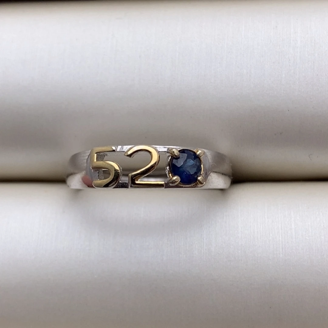 蓝宝石戒指银S925镶嵌