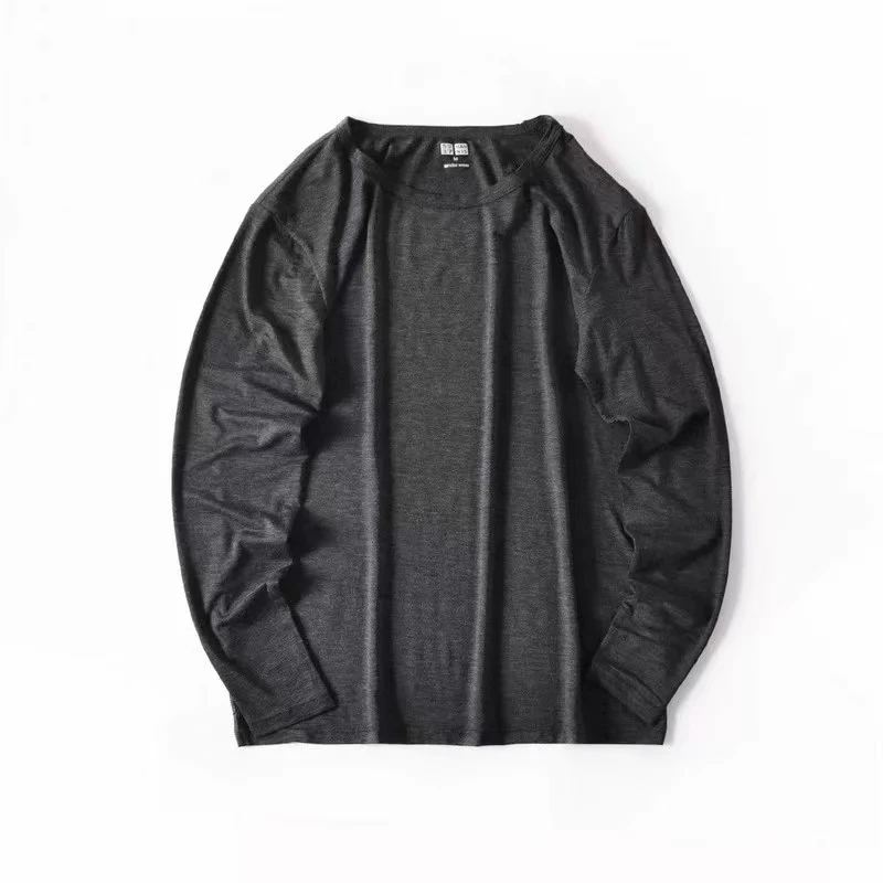 SC24351 秋冬舒适薄款弹力速干打底衫自发热保暖纯色圆领秋衣