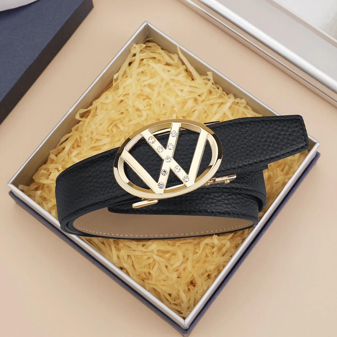 英皇保罗新款女潮流成人皮带自动扣腰带时尚百搭简约风真牛皮透气