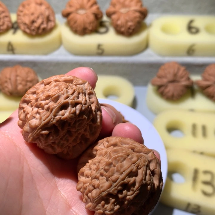 文玩核桃把件39三角白全品