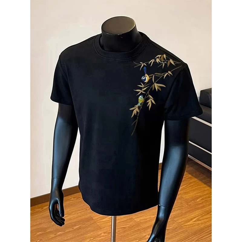 cleanfit穿搭新中式国风印花设计短袖男款夏季高级感潮牌痞帅t恤