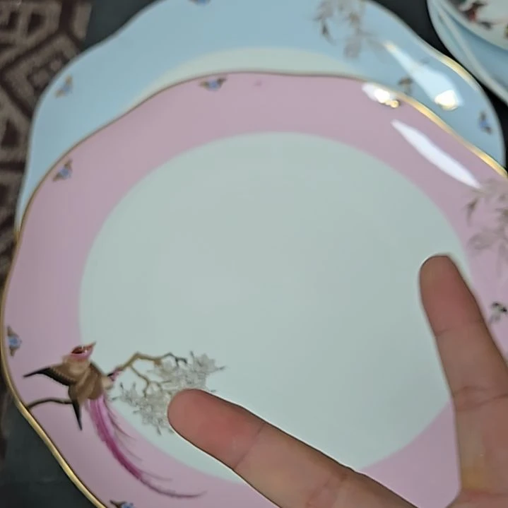 瓷片瑕疵小段金奥维10寸2个百鸟大盘66666