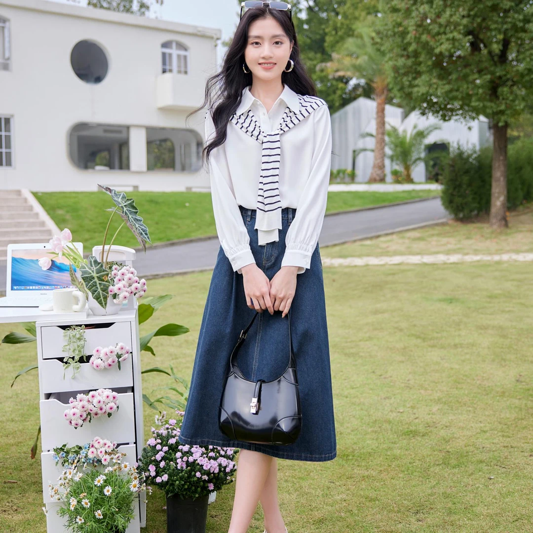 A641625半身裙 香影休闲百搭时尚显瘦春新款半身裙