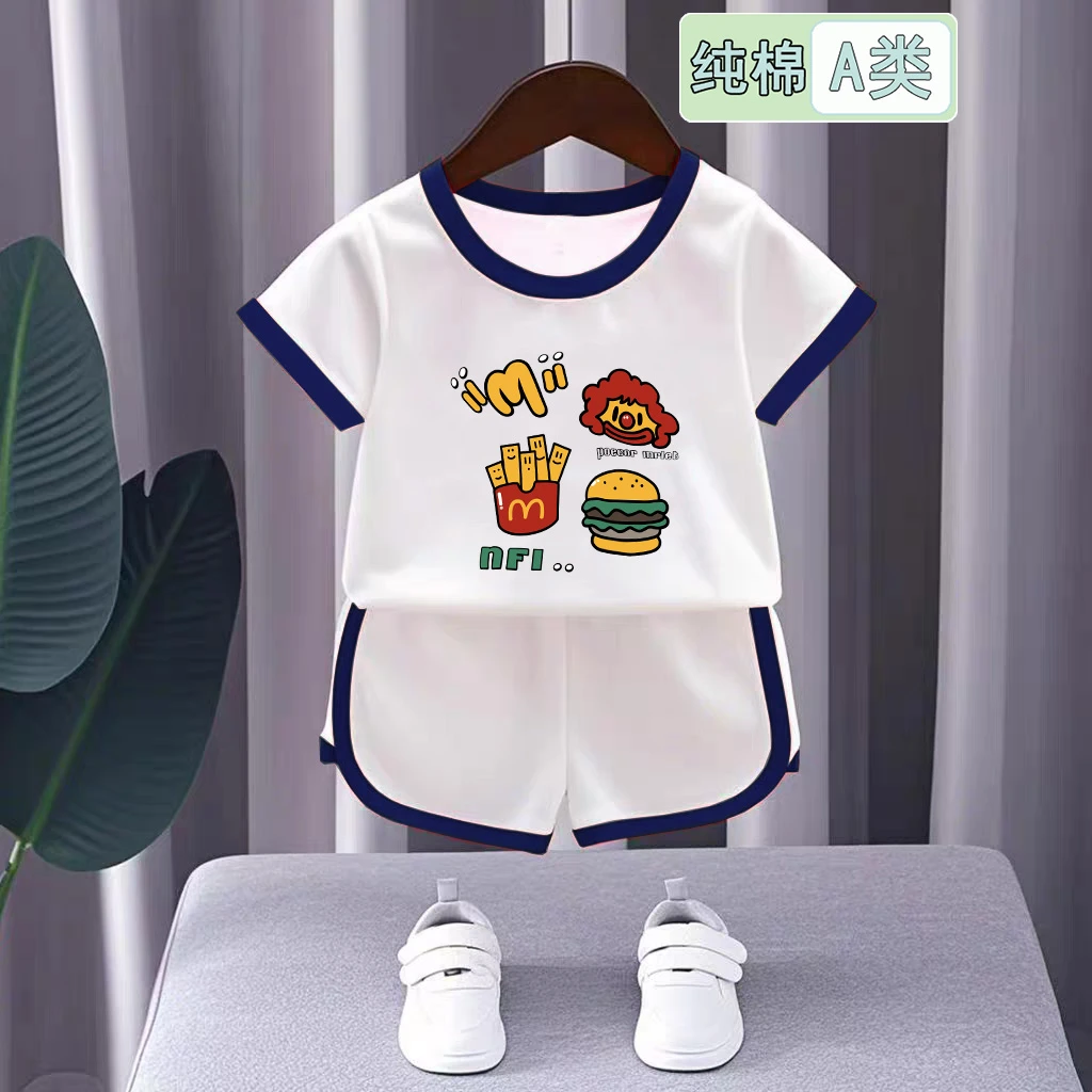 婴儿短袖夏季套装短裤宝宝纯棉薄款新生儿分体夏天衣服男女童夏装