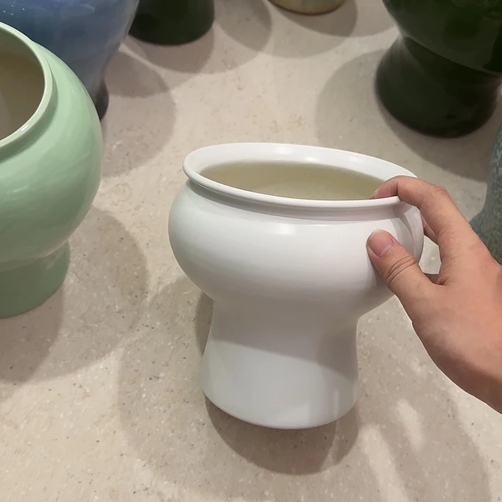 白泥花盆微瑕无孔