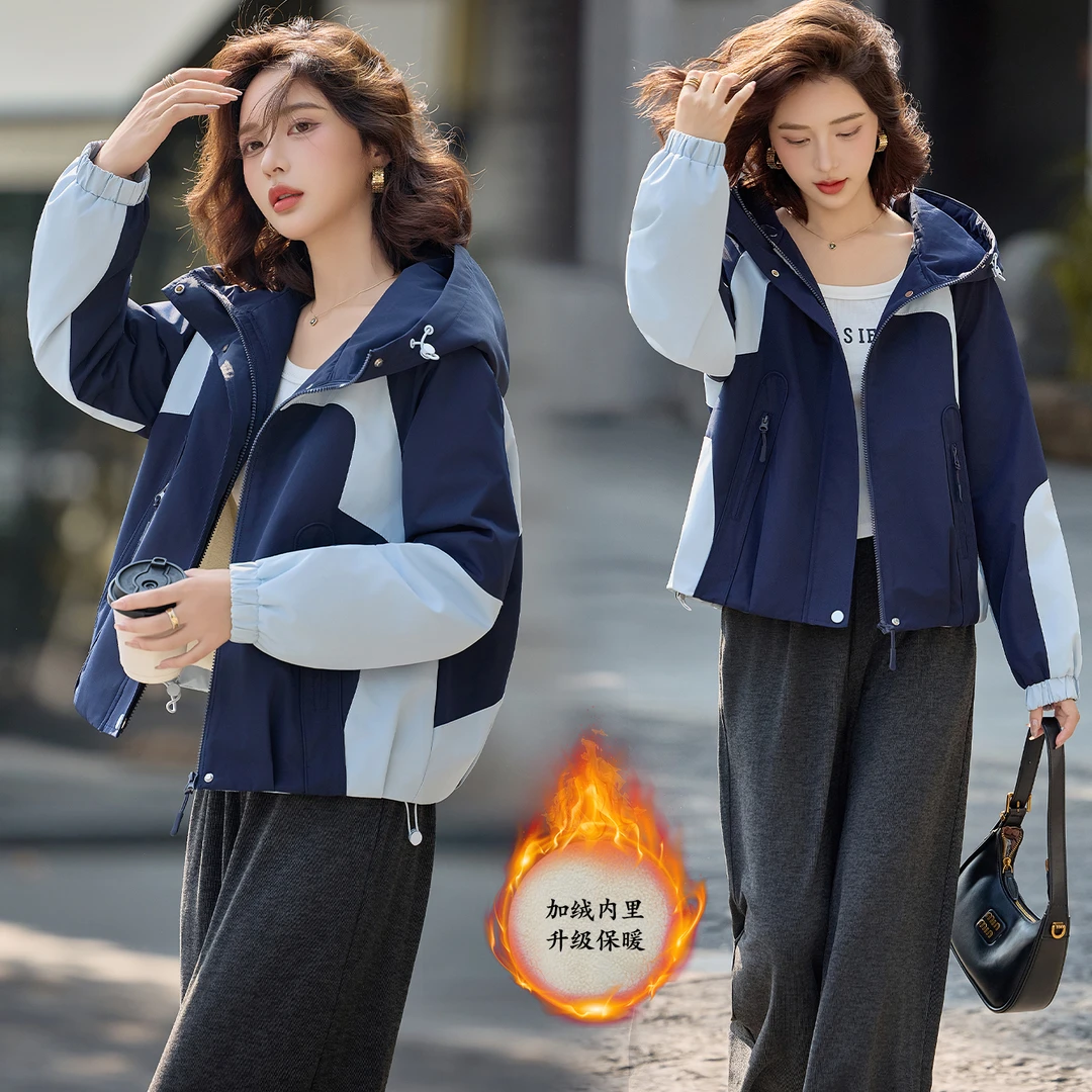 外套女装2025冬天衣服冬季时尚潮流新款小个子风衣冲锋衣加绒外套