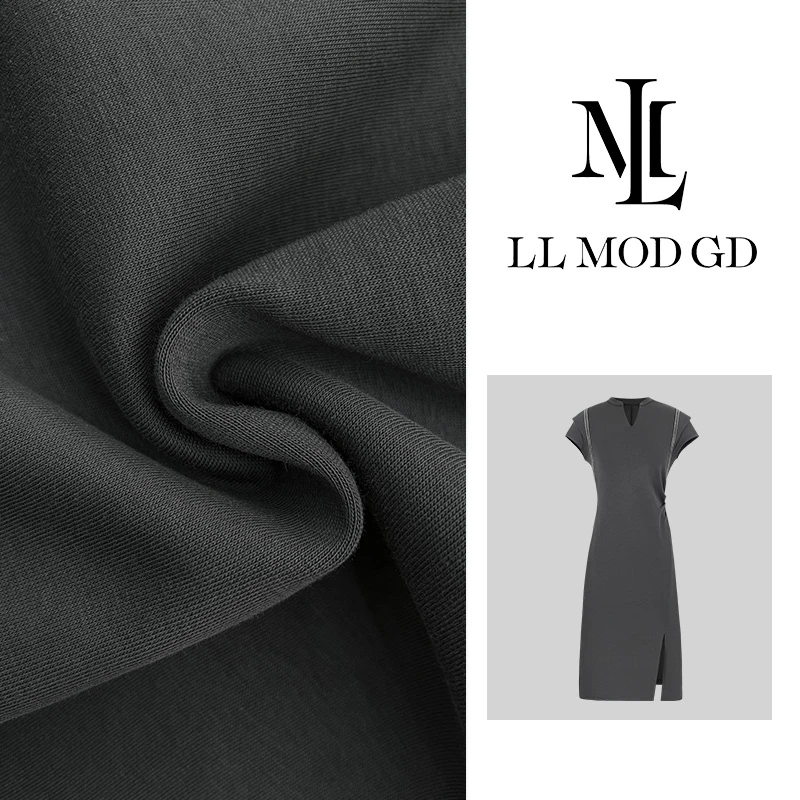 【溶溶】2025春夏季轻奢法式显瘦连衣裙女长裙LL-250668