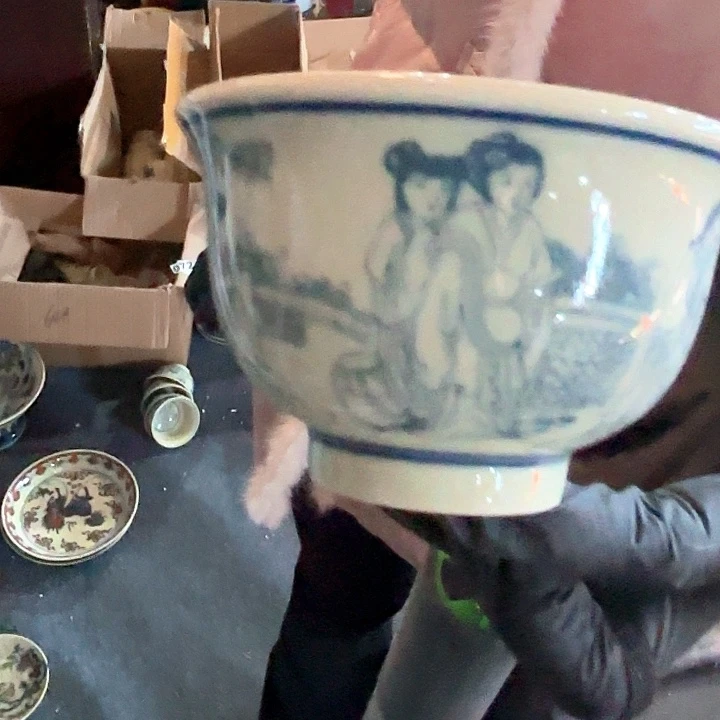 陶摆件景德镇高温陶瓷黄希希人物杯