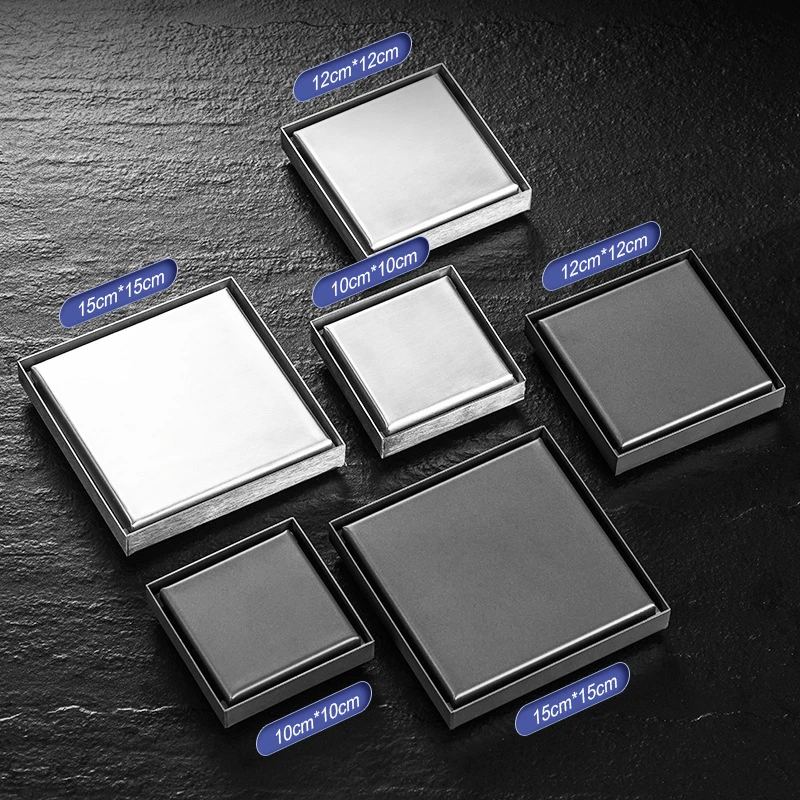 304不锈钢隐形大地漏家用防臭芯浴室方形卫生间防臭神器隐藏地漏