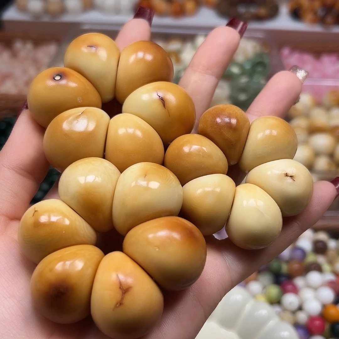 手串菩提根/象牙果炭烤山竹手捻1条表面有裂