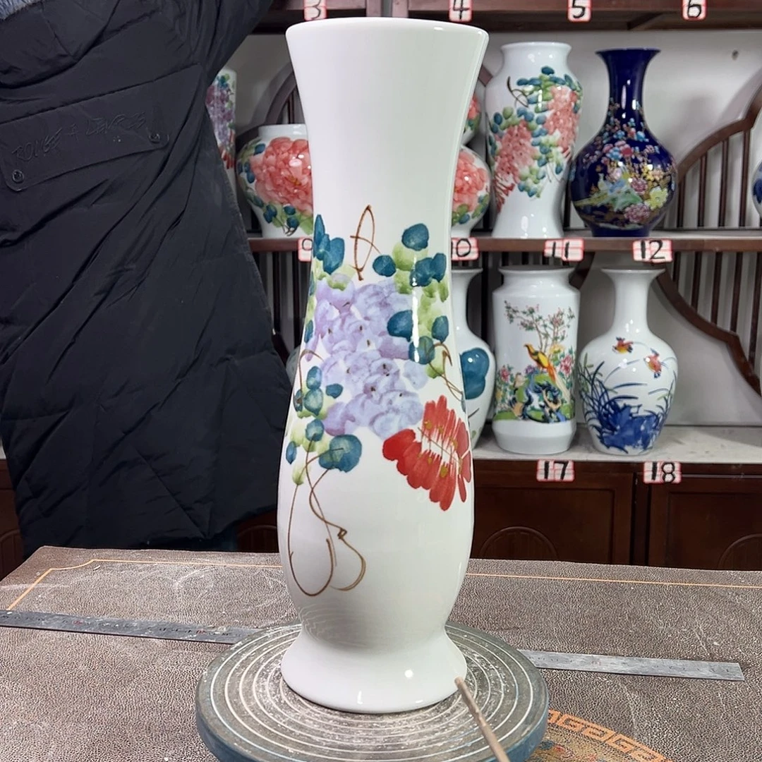 摆件陶景德镇陶瓷蛮紫藤