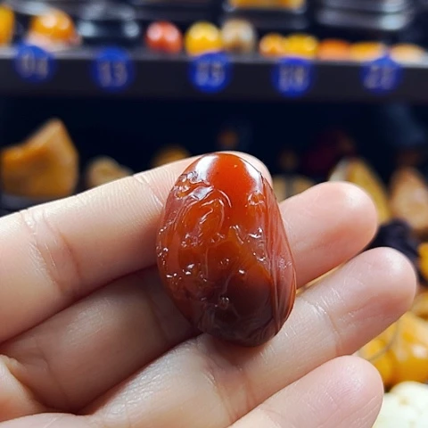 田黄石水*道红田石摆件