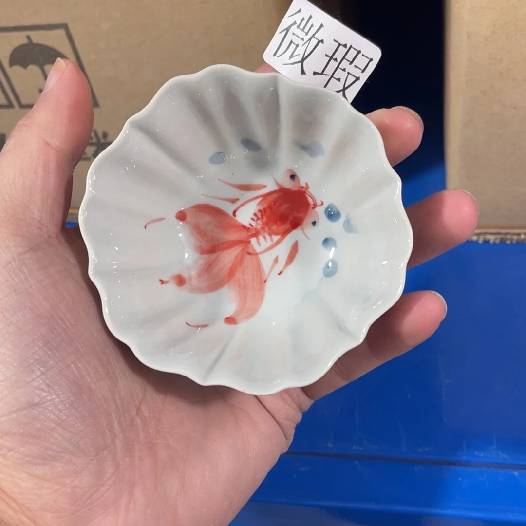 釉下手绘茶具微瑕