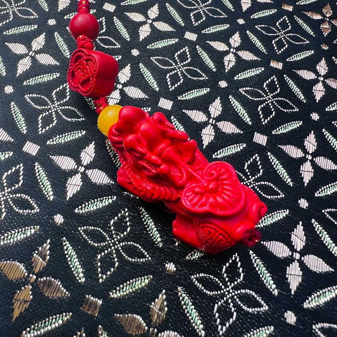 含辰砂工艺品临水宫  朱砂多用貔貅挂坠