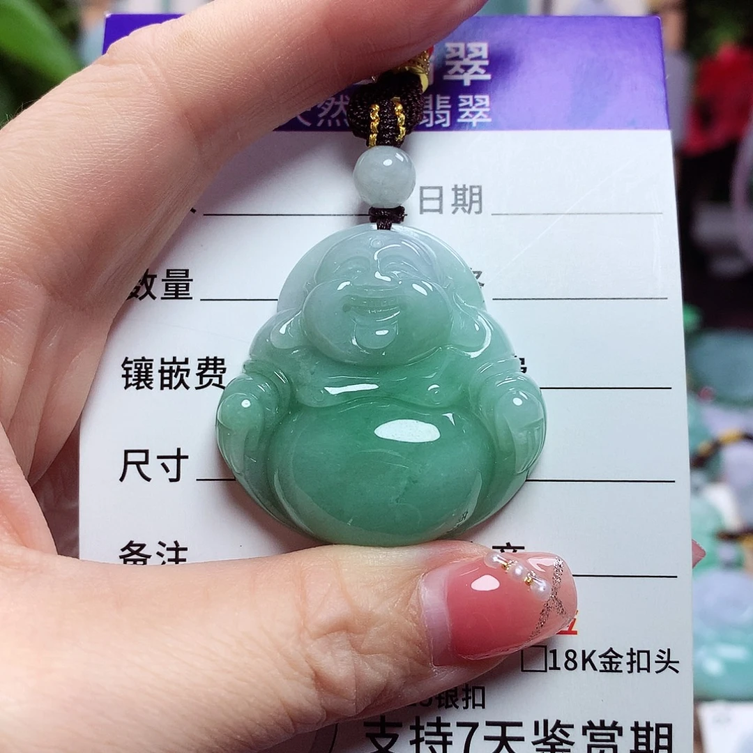 翡翠未镶嵌颈饰佛公28