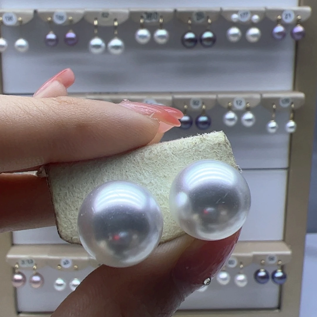 银S925镶嵌淡水珍珠耳饰