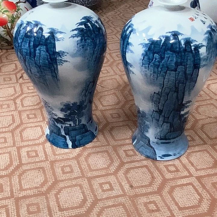 中****景德镇陶瓷手工手绘花瓶摆件