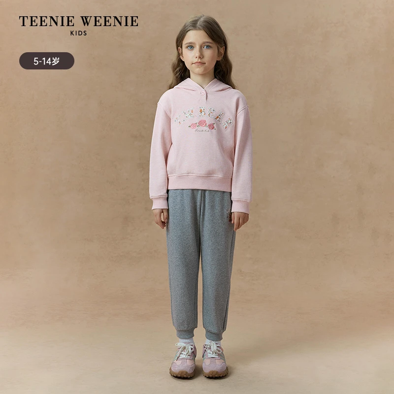 TeenieWeenie Kids小熊童装25秋冬女童连帽套头卫衣TKMW254952A