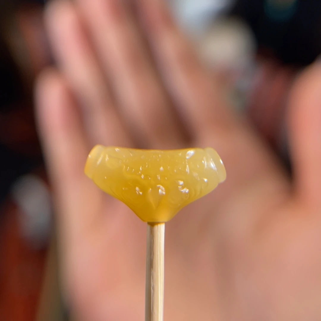 石英质玉（黄龙玉）缅黄 玉化大鹏鸟三通未镶嵌不退不换