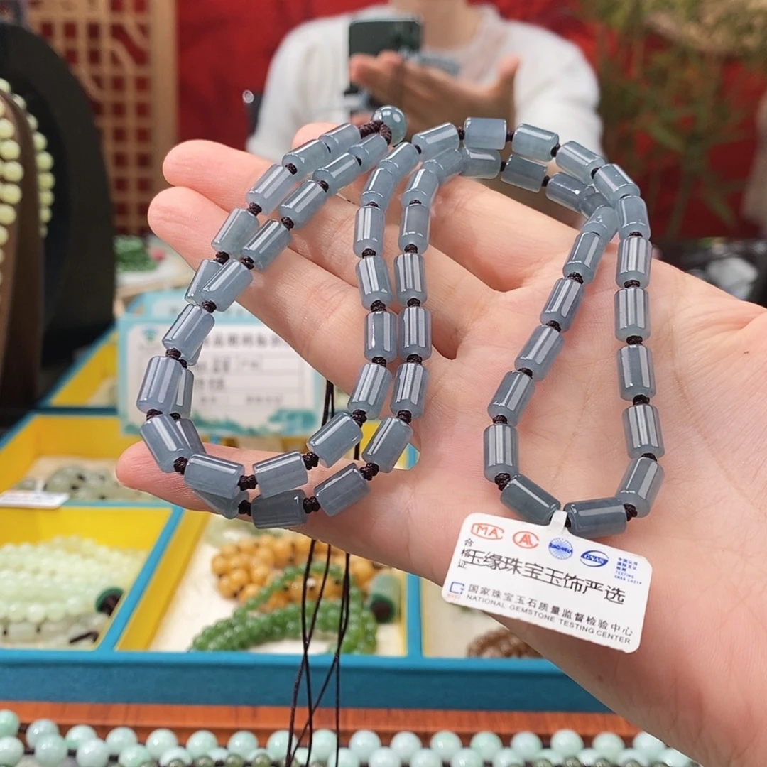 一***生翡翠未镶嵌颈饰天然翡翠项链