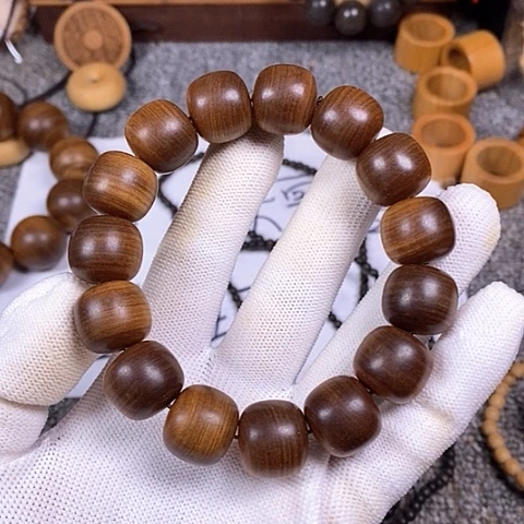 檀香木手串/手链香*老山檀香黑肉虎纹15/16老型珠沉水