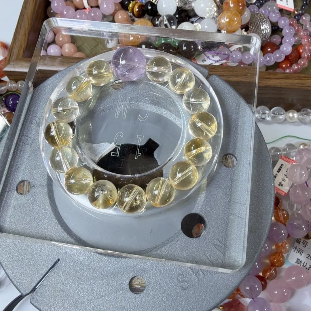 石英石铁合金巴西黄  水晶手链