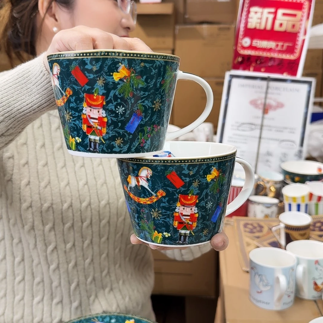 骨瓷马克杯560ml2个外贸骨瓷
