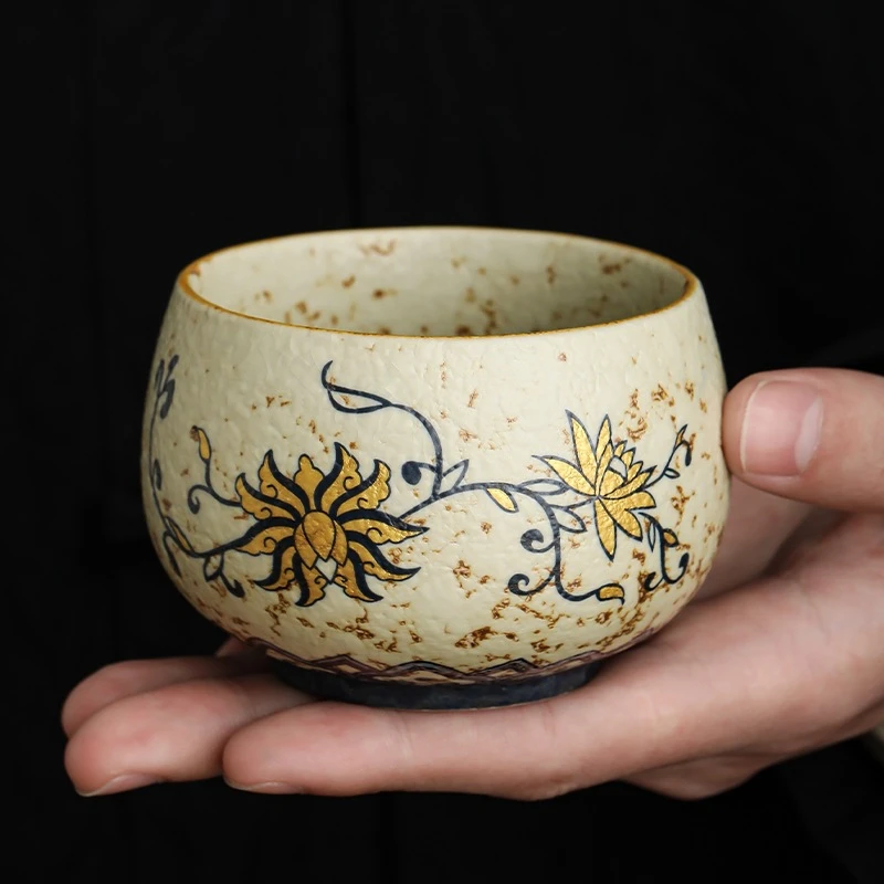 国潮主人杯陶瓷青花火石红茶杯主人杯陶瓷茶杯单杯个人专茶具配件