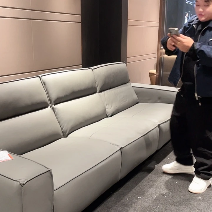 橡胶木全牛皮沙发