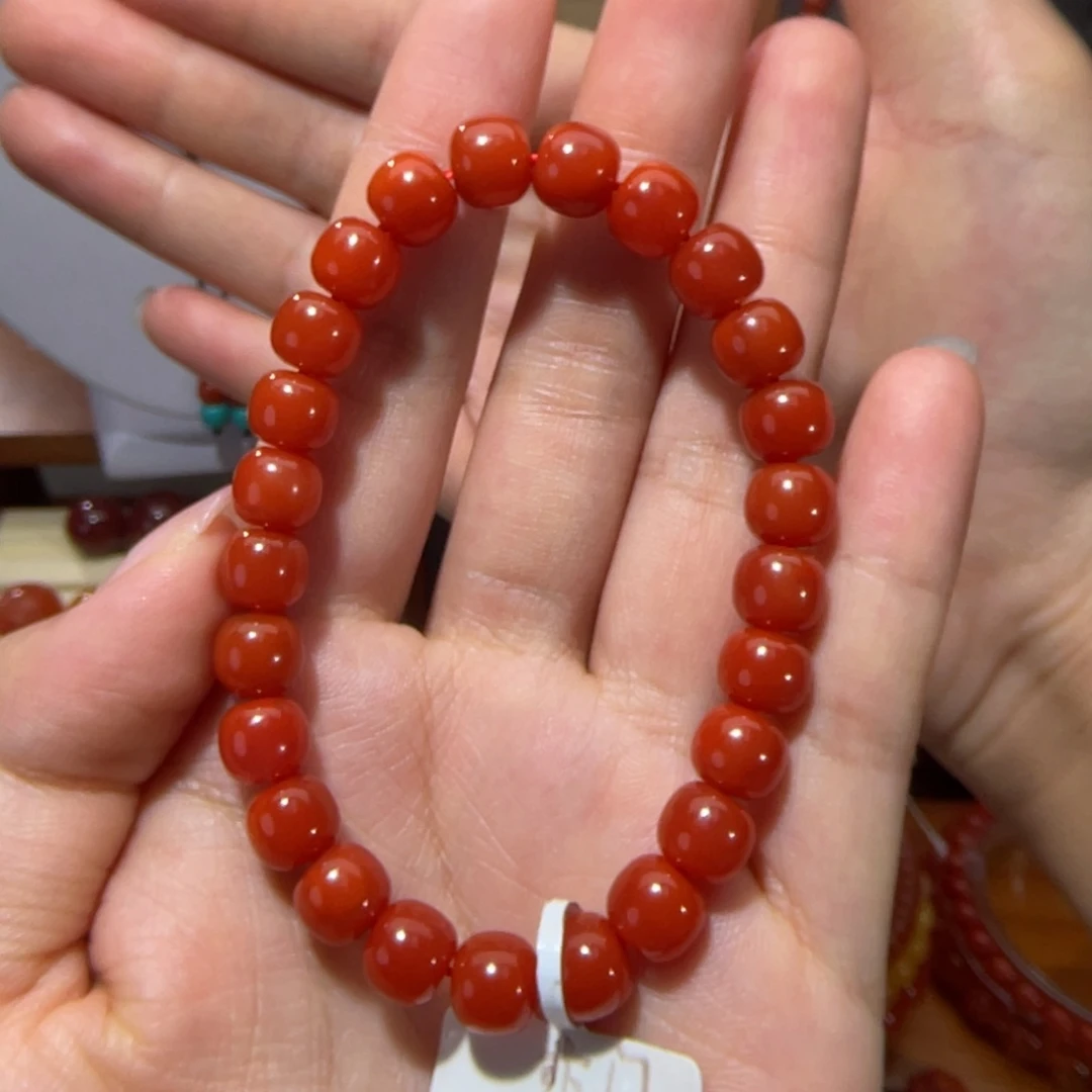 南红玛瑙滴水洞老形单圈8x7mm未镶嵌