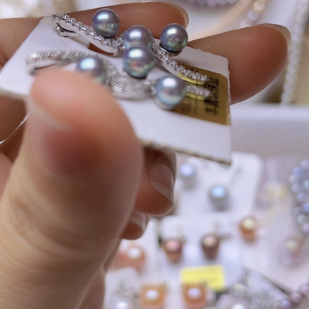 吊坠或者耳钉银S925镶嵌淡水珍珠