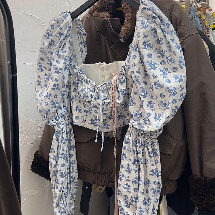 蓝色花朵衬衫 XS·