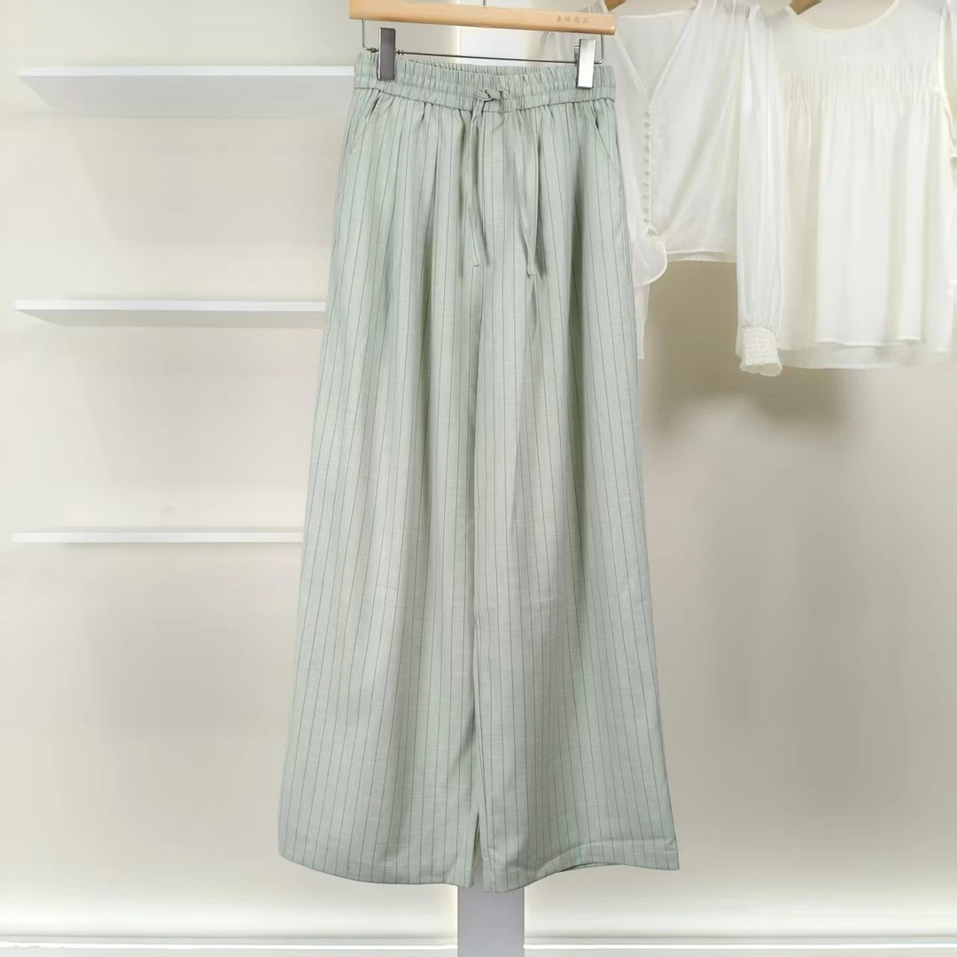 麦迪尚品【夕Y】5091044 松紧腰休闲阔腿裤春季女装品牌折扣