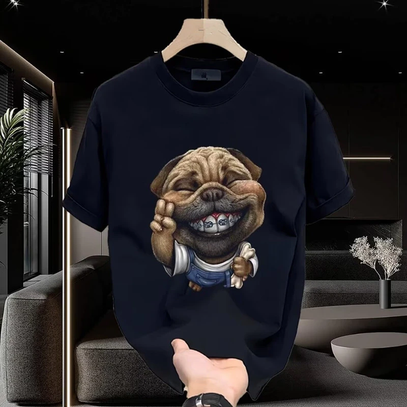 澳洲站潮牌印花男士短袖T恤2025新款夏季爆款潮流痞帅休闲体恤男