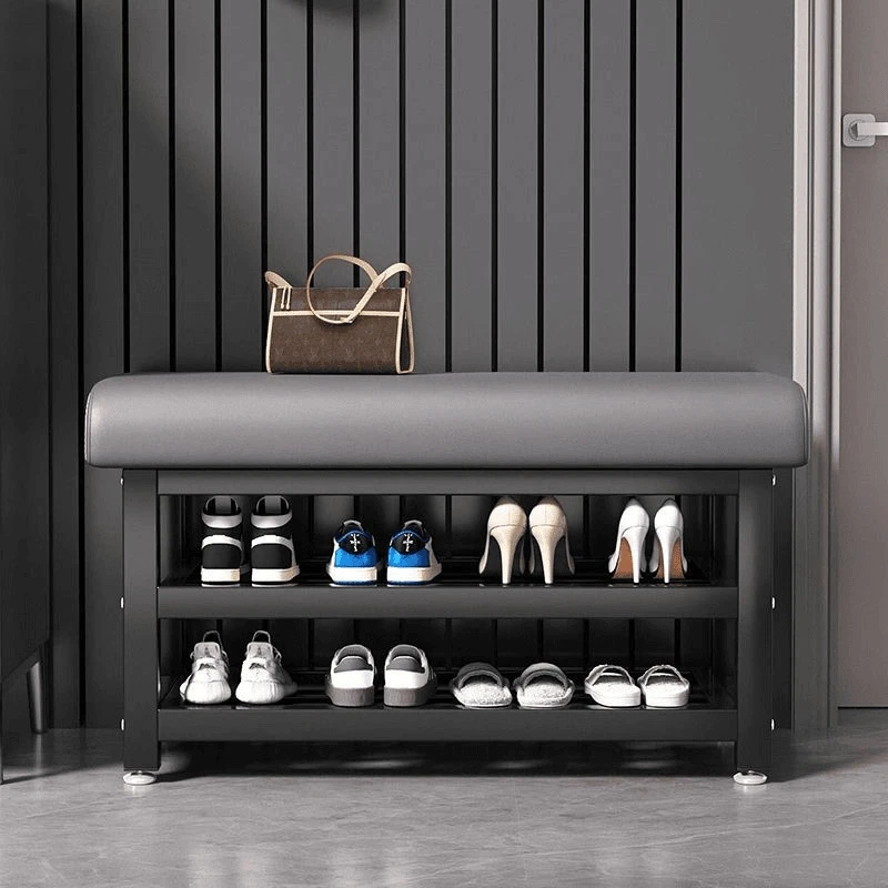 换鞋凳家用门口可坐式穿鞋凳进门凳入户鞋柜坐凳一体软包坐垫鞋架
