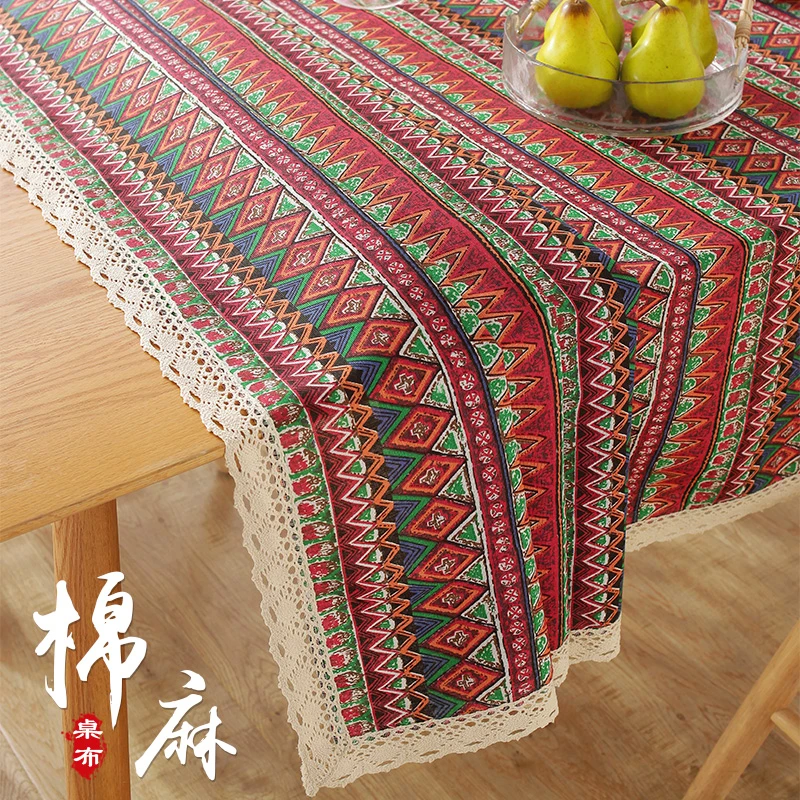 ins桌布布艺田园格子小清新书桌布长方形家用茶几餐桌布防尘盖布
