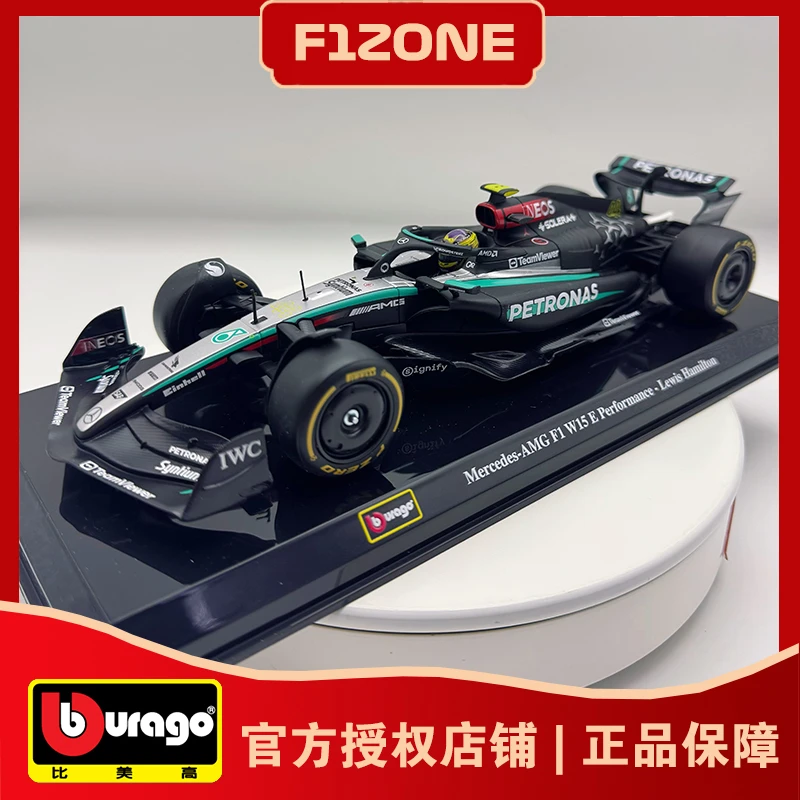 比美高1:24梅赛德斯奔驰W15一级方程式赛车模型汉密尔顿F1英国站