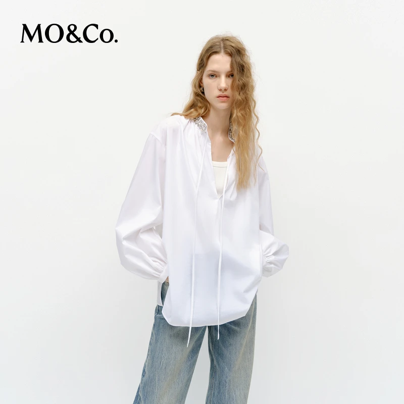 【陈大可专属】MOCO上衣2025全手工络花钻饰骨感衬衣MBE1TOP003