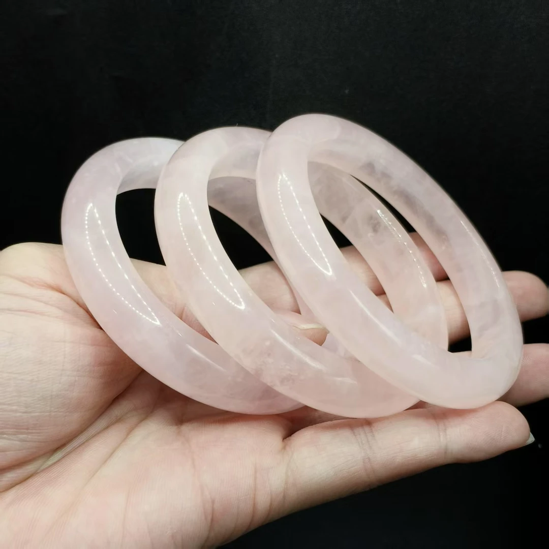 【李想精选】粉水晶宽条手镯Y5【多样性发其一】圈口54-62mm